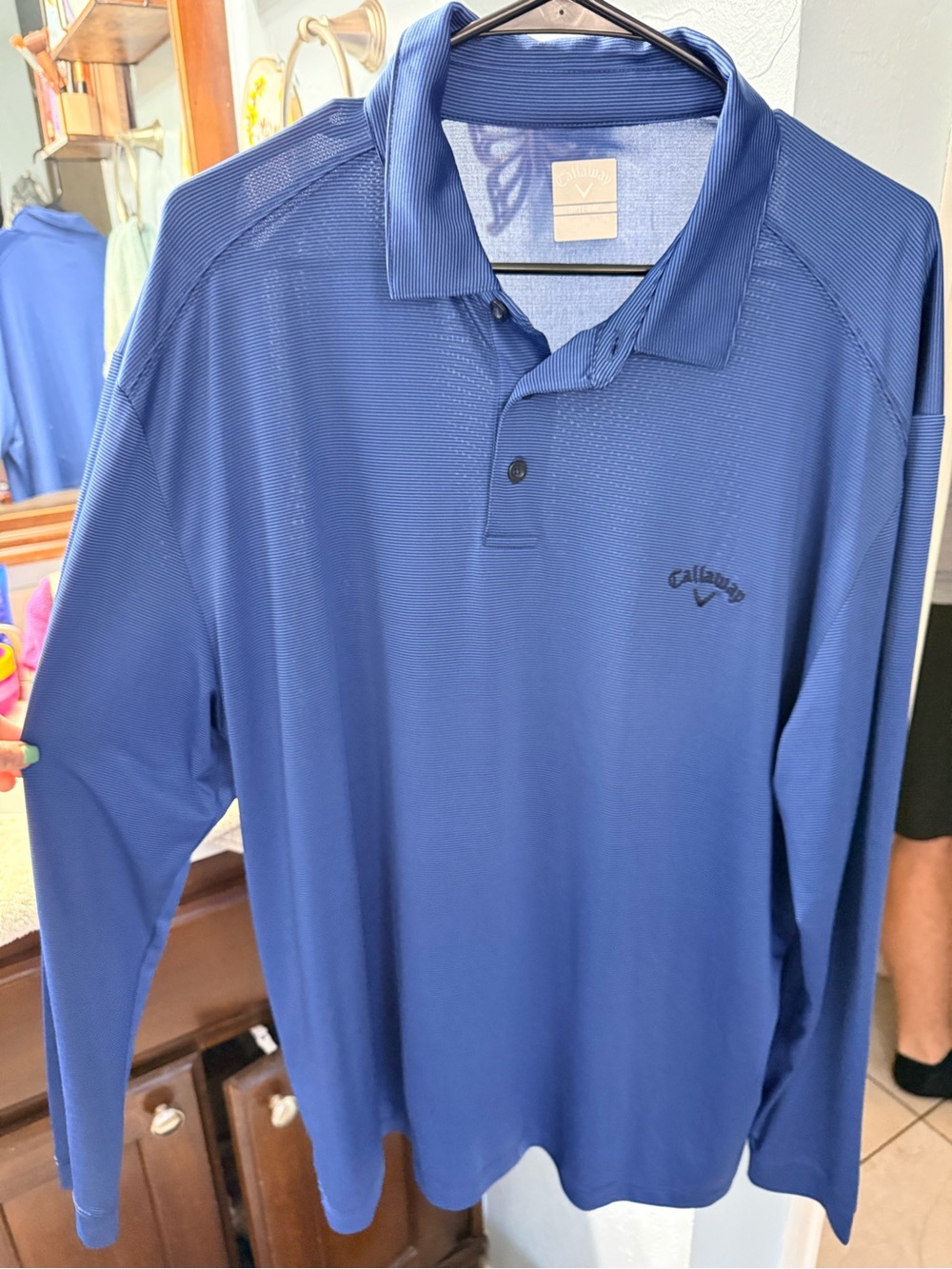 Callaway Men's Long Sleeve Polo Shirt Blue
